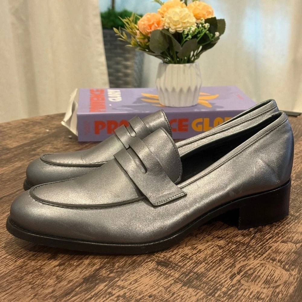 Paul‎ Smith Silver Slip-On Loafers